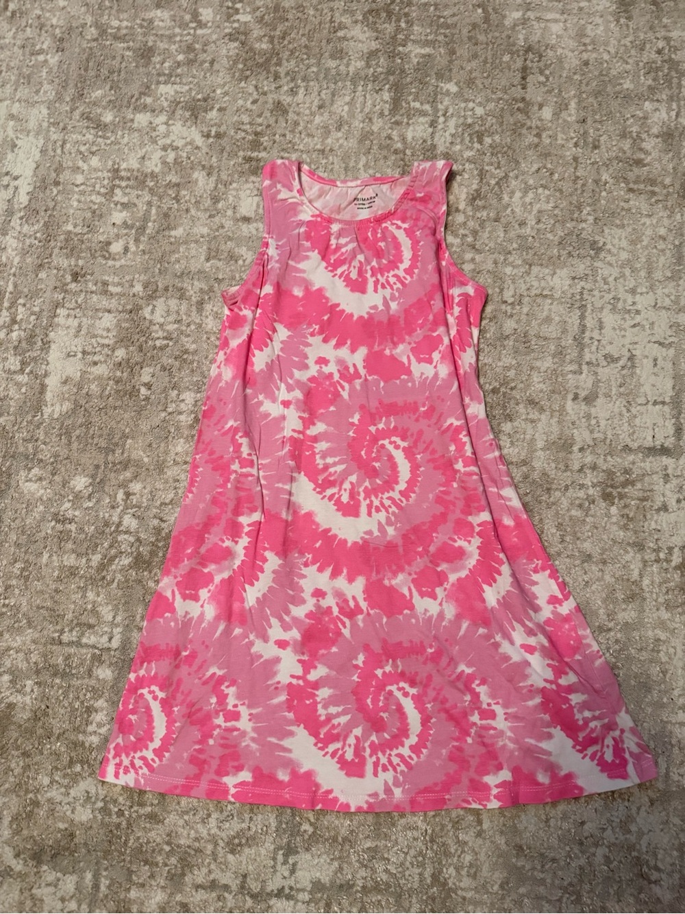 Primark Pink and White Tie-Dye Sleeveless A-Line Dress size 12/13